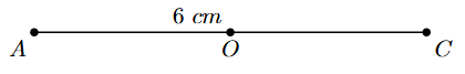 Step 2: Locate the midpoint O of AC.